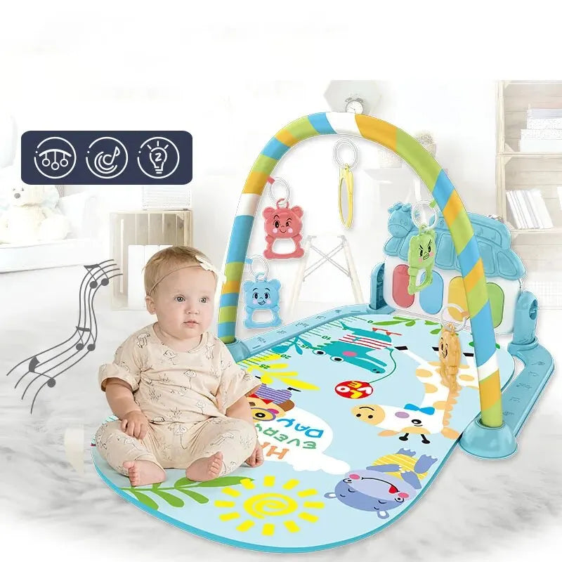 Baby Mat Developing 4 In 1 Music Toy Piano Gym Playmat Baby Activity Developing Mat For 0-36 Month