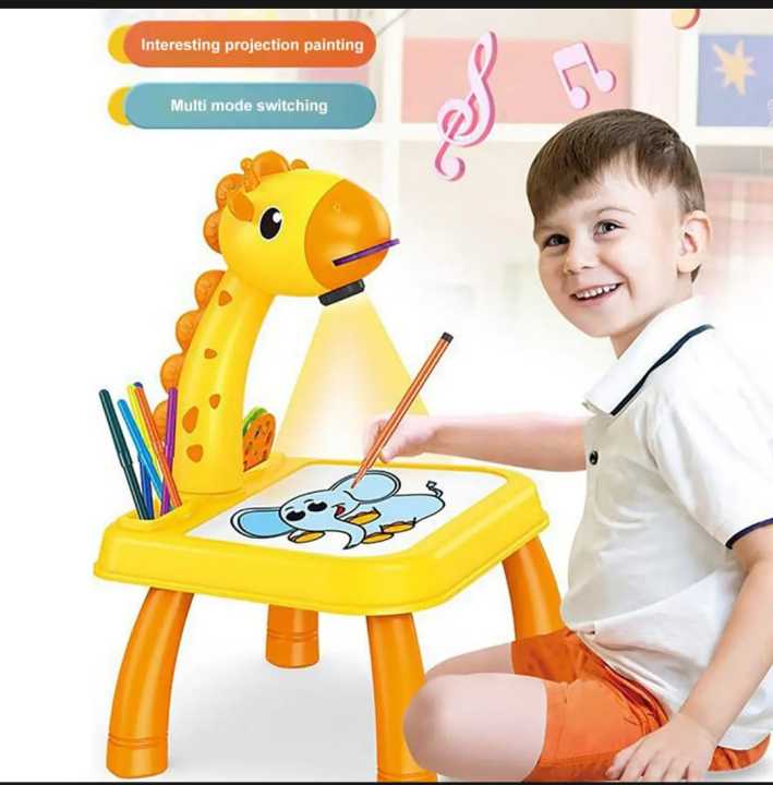 Kids Painting & Drawing Projector Table Set