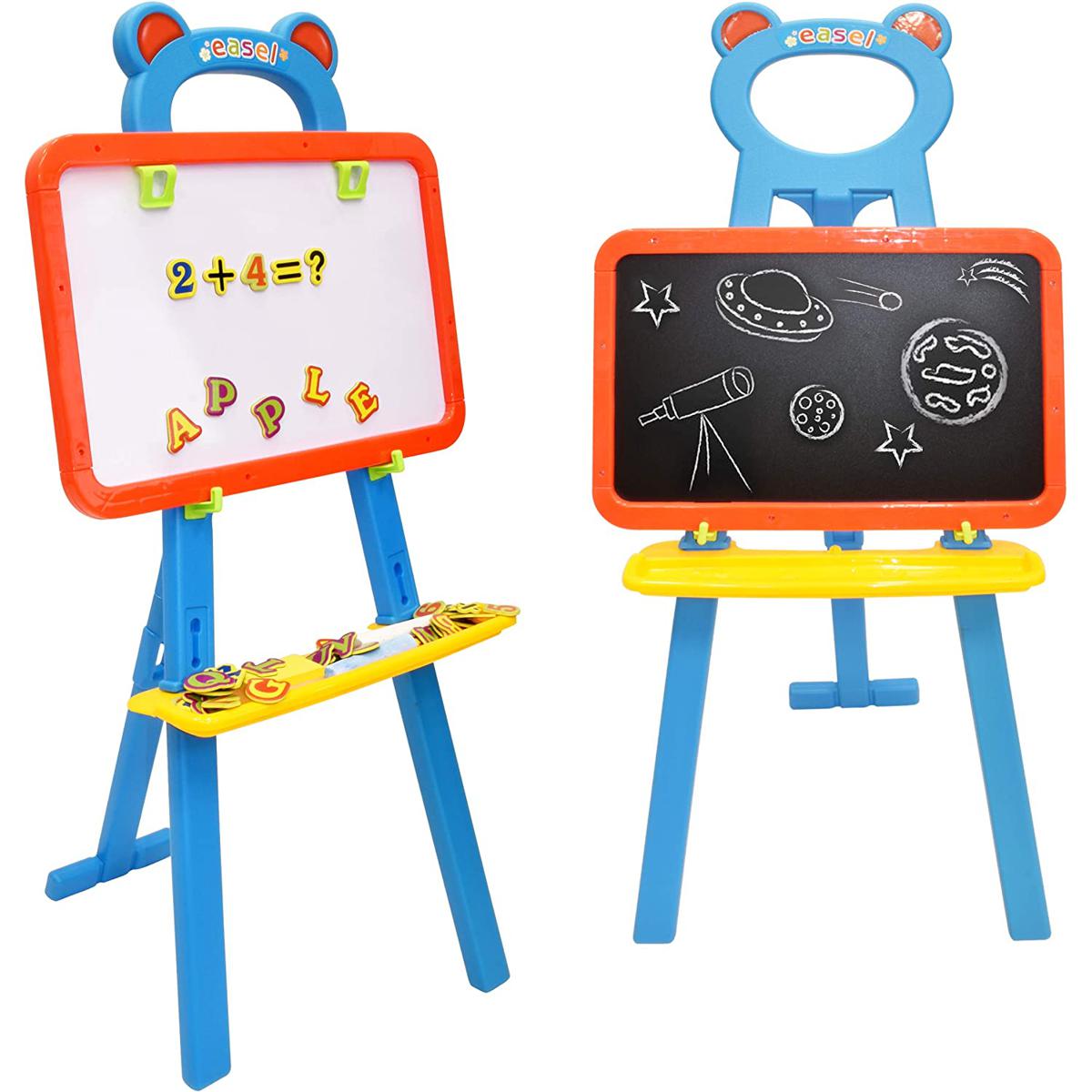 Children 3 in 1 Learning Easel Double Sided Drawing Board Magnetic Boards Set