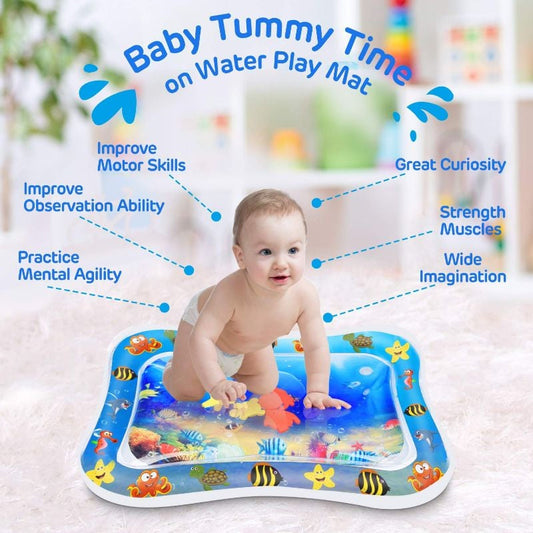 Baby Toddler Activity Water Play Gym Leakproof Cushion Inflatable Tummy Time Fitness Rack Mat