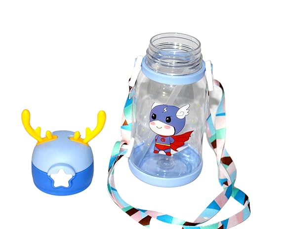 BPA-Free Cartoon-Designed Reusable Plastic Sipper Water Bottle