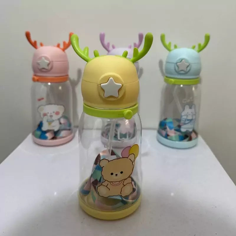 BPA-Free Cartoon-Designed Reusable Plastic Sipper Water Bottle