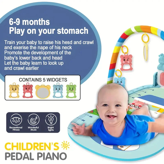Baby Mat Developing 4 In 1 Music Toy Piano Gym Playmat Baby Activity Developing Mat For 0-36 Month