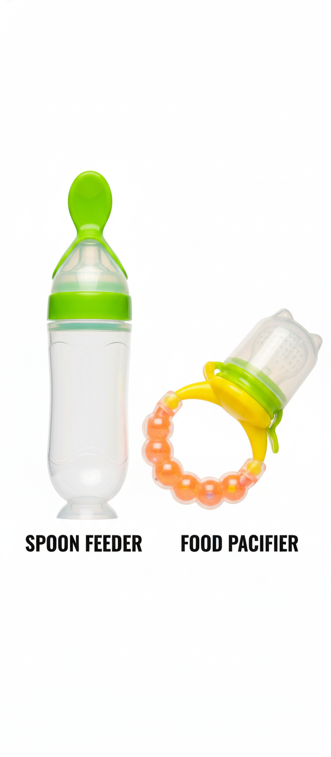 Spoon Feeder with  Stand & Rattle Food Pacifier