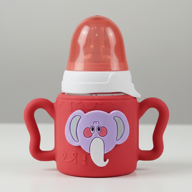 Soft Silicone Baby Feeder with Easy Grip Handles – BPA-Free, Anti-Colic Bottle for Infants (2.5 Oz)