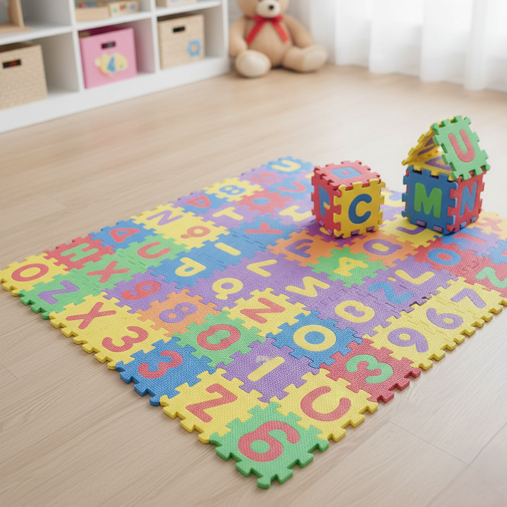 EVA Foam Play Mat for Kids Big Size | Interlocking Puzzle Foam Mat for Kids, Boy, Girls Toddlers 29 X 29cm (12 Pcs)