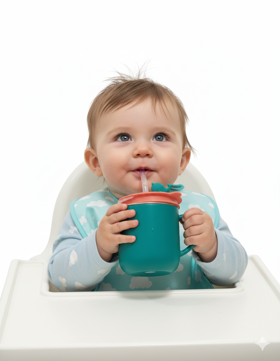 UdaOne Stainless Steel Kids Straw Cup 6M+ |