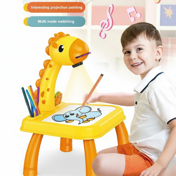 Kids Painting & Drawing Projector Table Set