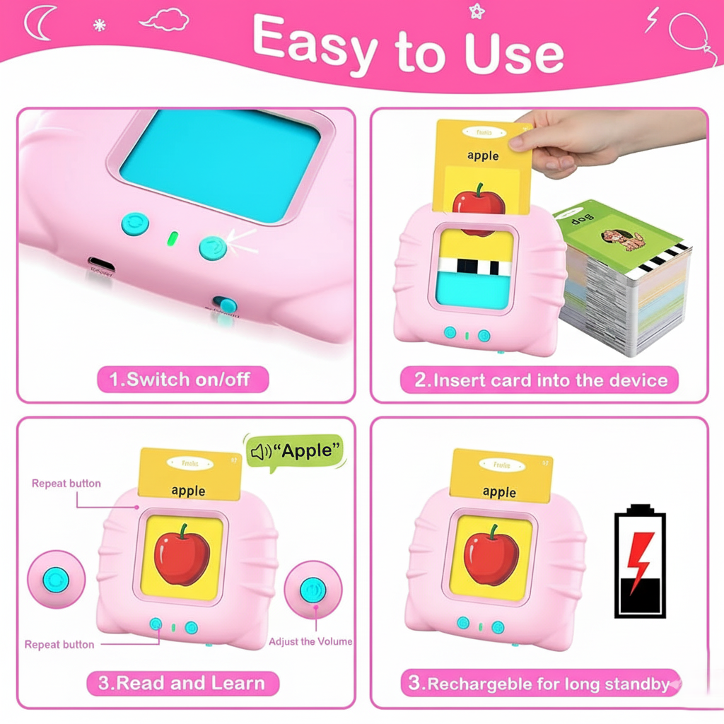 Talking Flash Cards Educational Toy | Early Education Learning Device