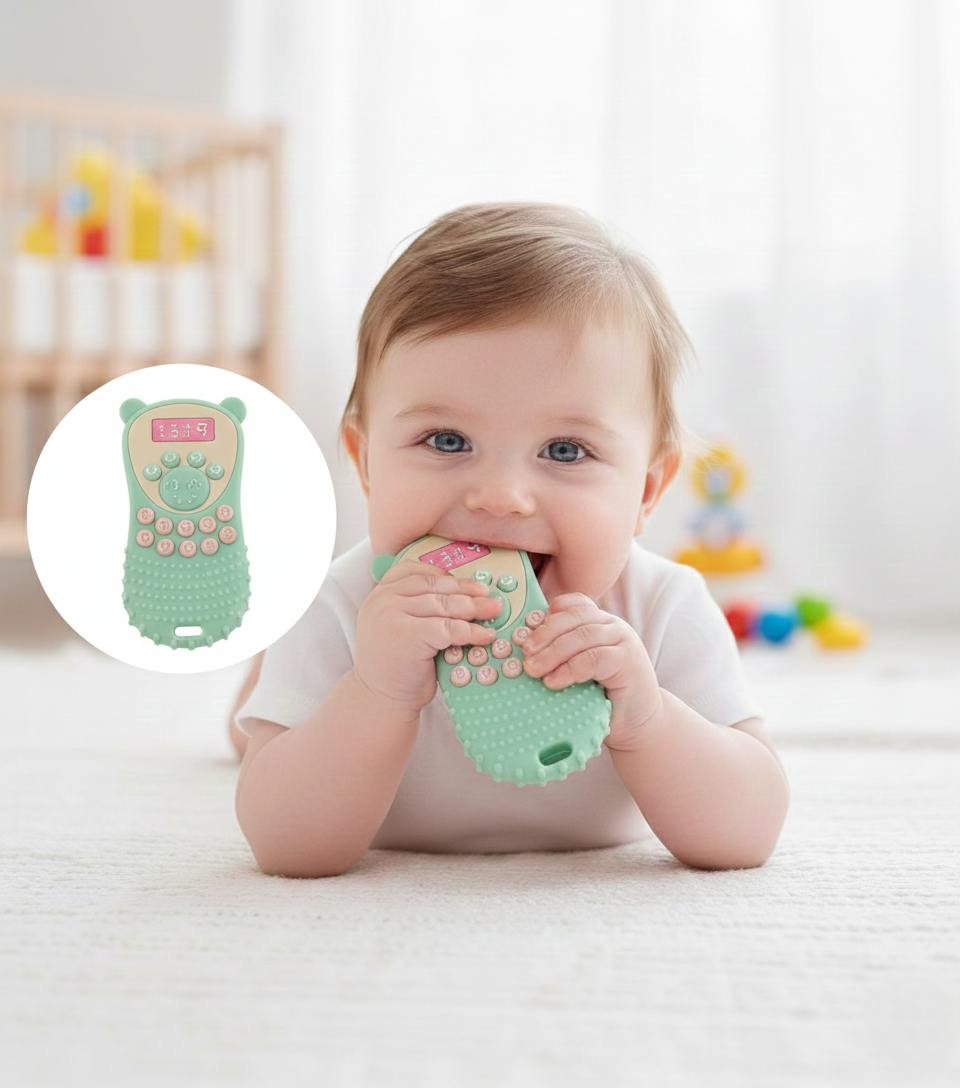 Baby Silicone Teether (Mobile Phone Shape)