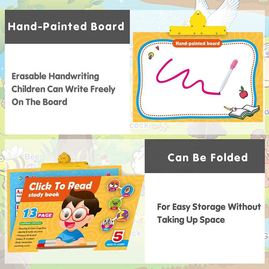 13 in 1 Kids Electronic Talking Poster Alphabet Wall Chart Interactive Click to Read Learning Books Toy for Early Education