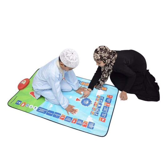 Educational Prayer Mat with Sound for Kids – Islamic Learning Mat with Lights & Voice Guide