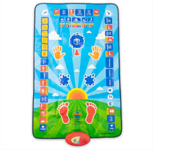 Educational Prayer Mat with Sound for Kids – Islamic Learning Mat with Lights & Voice Guide