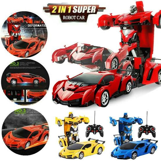 Rc Transformer Lamborghini Car Toy Remote Control Rechargeable 2 IN 1 Robot Car