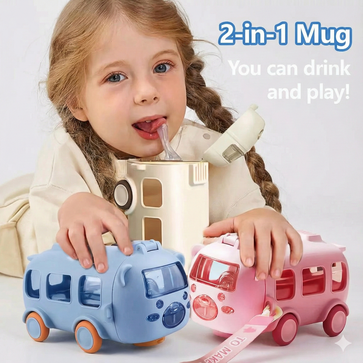 🚌 Cute Bus Shape Water Bottle – Fun, Safe & Easy to Carry