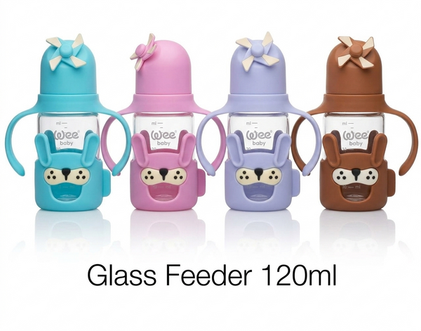 Wee Baby Glass Feeder with Handles – 120ml