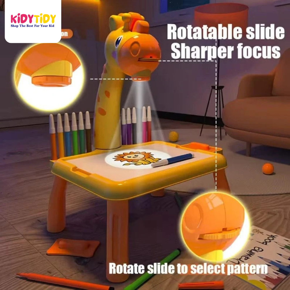 Kids Painting & Drawing Projector Table Set