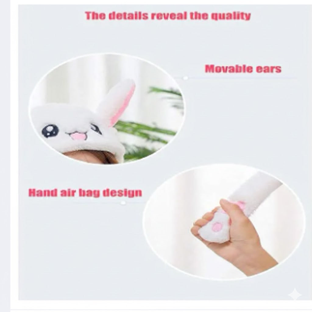 Plush Rabbit Hat Funny Jumping Bunny Ear Caps LED Light Up Floppy Ear Warm Hats for Girls Boys,with Moving Ears
