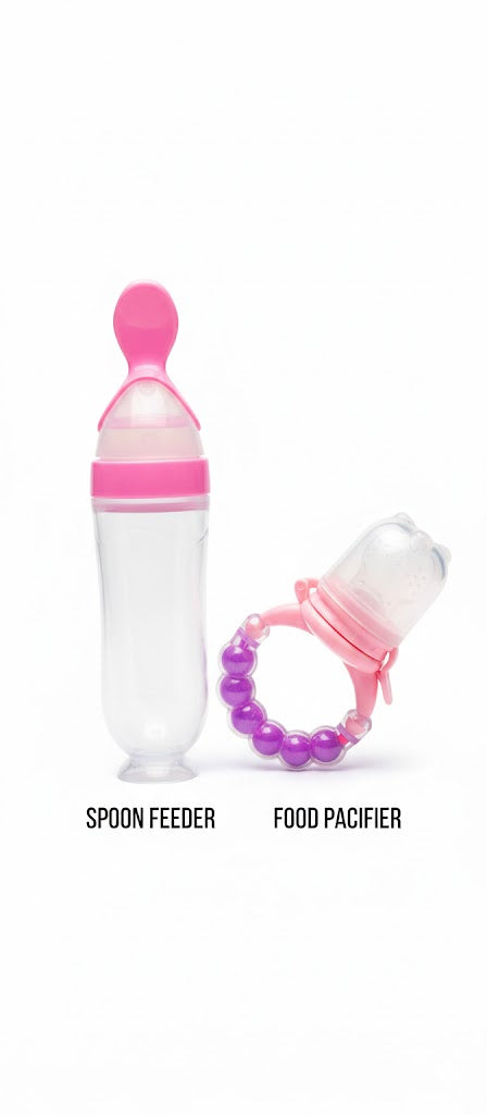 Spoon Feeder with  Stand & Rattle Food Pacifier