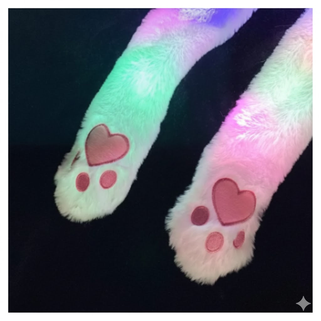 Plush Rabbit Hat Funny Jumping Bunny Ear Caps LED Light Up Floppy Ear Warm Hats for Girls Boys,with Moving Ears