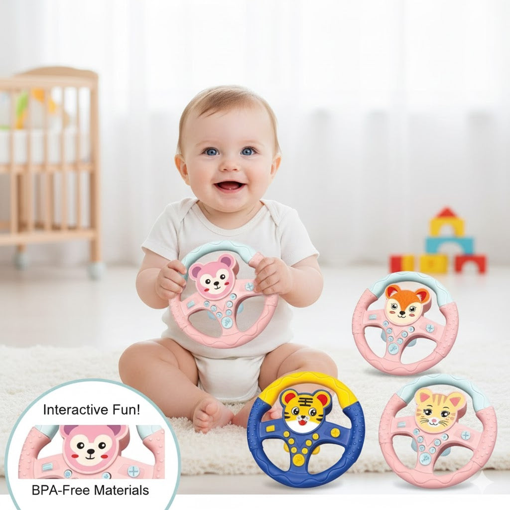 Baby Silicone Teether (Sterring shape)