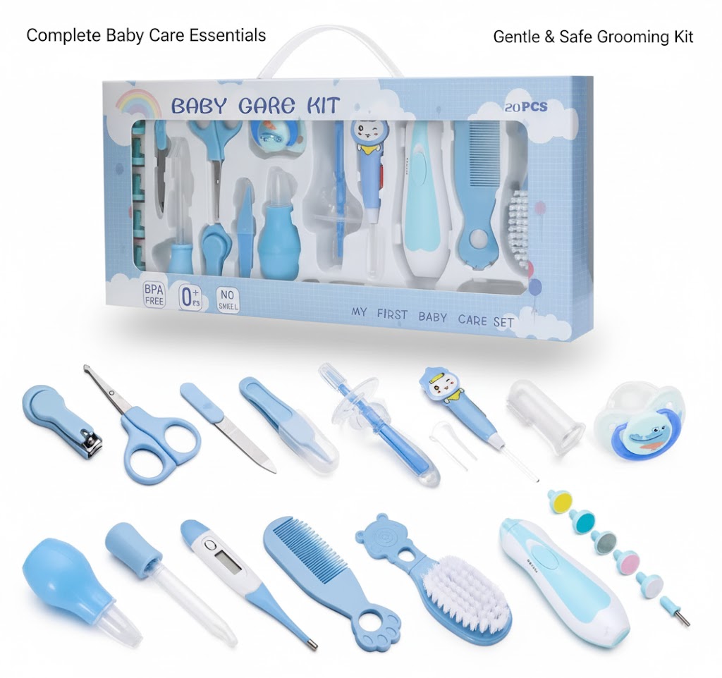 Baby Care Grooming Kit Blue (20 Pcs) - Sunshine